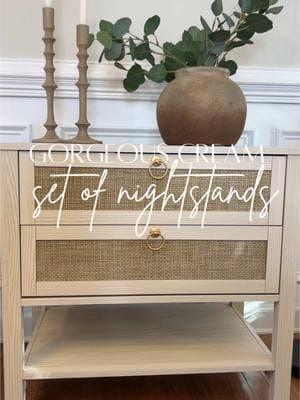 The prettiest set of rattan drawer nightstands! This is the white cream color and comes as a pair! @SICOTAS #nightstand #nightstands #nightstandorganization #rattan #rattanfurniture #rattanfinds #nightstandgoals #homedecor #homedecorideas #bedroomdecor #bedroomdecorideas #homestyling #modernightstand #bedsidetable #homestyling #furnitureinspo #bedroominspiration #bedroominspo #tts #TikTokShop #tiktokshopfinds 