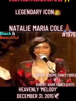 #RemembrancePost. #LegendaryPost. #IconicPost.  Feb 6, 1950 - Dec. 31, 2015. Remembering the legendary iconic songstress, Natalie Cole.🕊️ “Mr. Melody” made ##10BB R&B Chart; ##25BB Adult Contemporary; ##49BB Hot 100.🔥 Natalie album released Two Billboard/radio singles: Sophisticated Lady (She’s a Different Kind of Lady); “Mr. Melody.”💿 Natalie album made #3/BB Top Soul LPs; #13/BB Top LPs.💿; and sold 500,000 copies, becoming Certified Gold.🏆 #legend #icon #nataliecole #sunset #december31 #2015 #sunrise #february6 #1950 #mrmelody #1976 #natalie #soul #rnb #dance #pop #adultcontemporary #billboard #hot100 #marvinyancy #robertadamyancy #natkingcole #makingtheband #makingthecut #70smusic #70sclassic #tiktokmusic #tiktokclassics #viralmusic #viralvideo #viraltiktok #fyp 