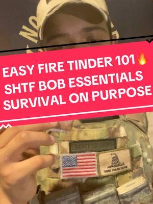 Easy Fire Tinder Methods | Shtf BOB Essentials #Shtf #preppertok #Prepper #wrol #foryoupage #fypシ 