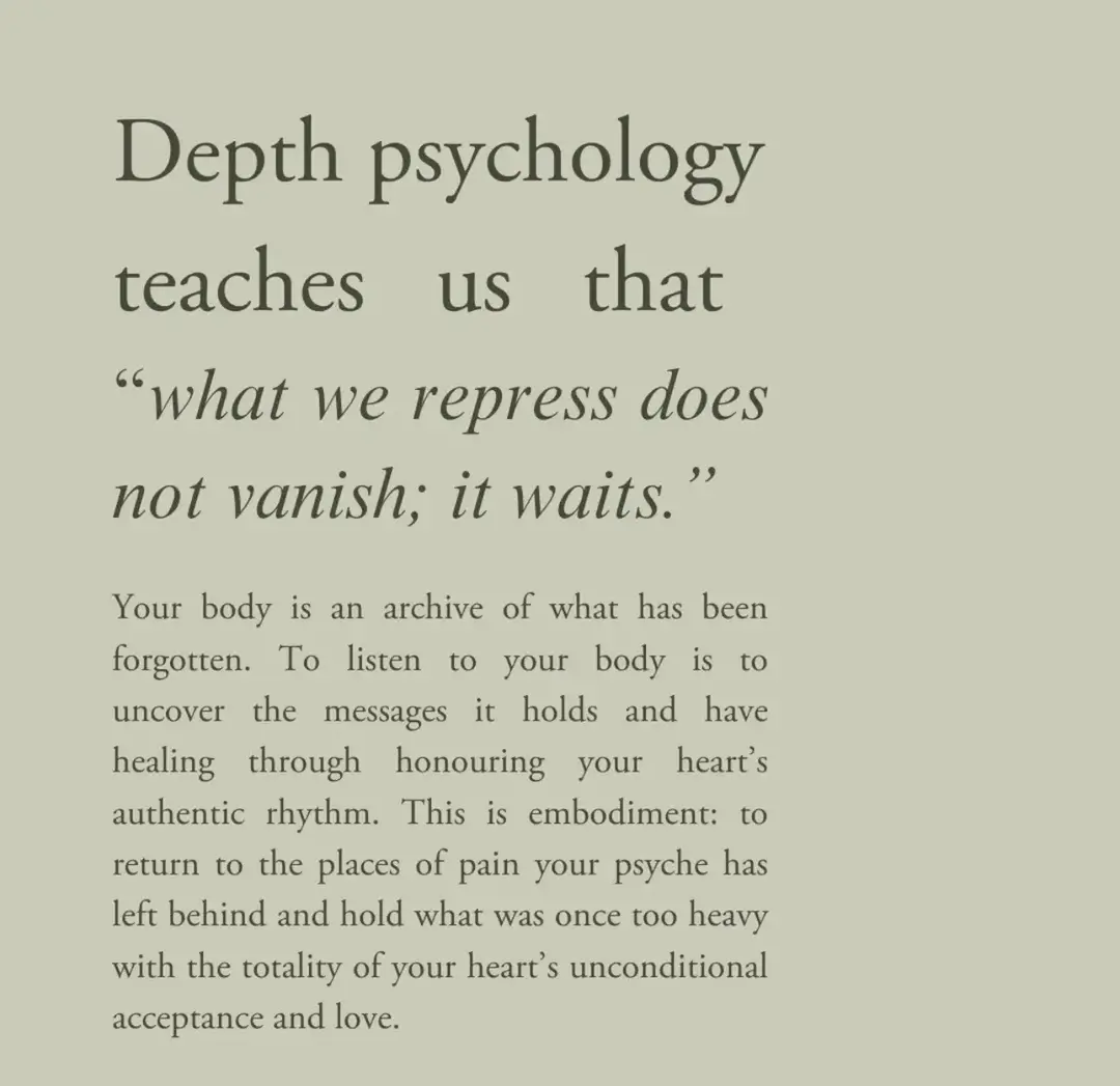 One of Carl Jung's famous quotes about repression is: What you resist, persists." This reflects his belief that the unconscious mind holds onto repressed feelings, desires, and experiences, and that those elements often continue to affect our behavior until they are consciously acknowledged and integrated. 1. 💫 Jungian Analysis:    Jungian therapy explores the unconscious, integrates repressed aspects of the self, and understands the symbolic patterns that shape our lives. Key techniques include **dream analysis**, where the therapist helps the client interpret dreams to uncover repressed feelings, and **active imagination**, which encourages creative expression (e.g., drawing, writing) to engage with unconscious material. 2. 💫 Psychoanalysis:     Classical psychoanalysis uncovers unconscious conflicts, often stemming from childhood trauma, through free association, transference, and interpretation. **Free association** encourages clients to speak freely, revealing repressed memories and emotions. **Transference** involves analyzing projections onto the therapist, while **interpretation** helps integrate unconscious material into consciousness. 3. 💫Somatic Experiencing (SE):    Developed by Peter Levine, SE focuses on trauma stored in the body, helping individuals process trauma through bodily sensations. *Body awareness* and **pendulation** (alternating between trauma discomfort and safety) help the client gradually release trauma stored in the nervous system, facilitating healing. 4. 💫Internal Family Systems (IFS):    IFS views the psyche as composed of various "parts," some of which become repressed due to trauma. Techniques include parts work, where the therapist helps the client connect with different aspects of the self, including repressed parts. Unburdening releases negative beliefs carried by these parts, aiding reintegration. 5. 💫 Somatic Therapy    Somatic therapy emphasizes the mind-body connection and focuses on releasing trauma stored physically. Techniques include breathwork, body awareness, and movement exercises, helping clients access emotions and trauma held in the body. This approach facilitates reconnection with the body, promoting emotional healing through physical awareness and release. 6. 💫 Psychodynamic Psychotherapy:    Psychodynamic therapy helps uncover repressed material influencing current behaviors and emotions. It involves exploring **defense mechanisms** (like repression and denial), and working with **transference** and **countertransference** to bring unconscious material to the surface, aiding trauma integration. 8. 💫 Art Therapy:    Art therapy allows clients to express repressed emotions through creative processes. **Art creation** helps reveal unconscious material, while **art interpretation** involves discussing the meaning behind the creations to facilitate trauma processing and emotional expression. 9. 💫Narrative Therapy:    Narrative therapy helps clients reframe their life stories, offering a new perspective on trauma. **Externalizing the problem** treats trauma as an outside entity, allowing the client to reframe their relationship with it. **Re-authoring** involves creating a new narrative focused on resilience and strength, rather than the trauma itself. 10. 💫 Mindfulness-Based Stress Reduction (MBSR):    MBSR promotes present-moment awareness and emotional regulation. Techniques include **mindful breathing** and **body scans**, which help clients tune into bodily sensations and emotions. Mindfulness fosters acceptance and awareness of repressed feelings, providing space to process trauma without overwhelming the system. Knowledge is power,  Depth psychology fosters self-awareness, healing, and personal growth by bringing hidden aspects of the self to light and promoting balance between the conscious and unconscious mind. #depth #depthpsychology #psychology #fyp #trauma #ptsd #cptsd #MentalHealth #traumatok #creatorsearchinsights #therapy #therapist #lpc #somatic #somatictherapy #body #mind 