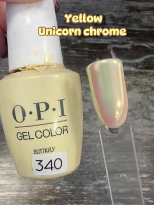 How cuteeeee are these Unicorn nails!! #nails #nailinspo #yellownails #chromenails #unicornnails #nail #gelmani #gelnails @Mi•Cosmetics @OPI - US 