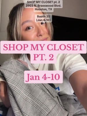 ATTENTION: Houston Girlies 🚨 I’m selling my clothes AGAIN!  Shop my closet from Jan 4-10 @ Preloved Houston (3903 N. Braeswood Blvd. HTX)  💗💗💗 #shopmycloset #houston #corporategirlies #thriftshop #prelovedfashion #greenscreen #abercrombiehaul #zarahaul #lululemon #targethaul 