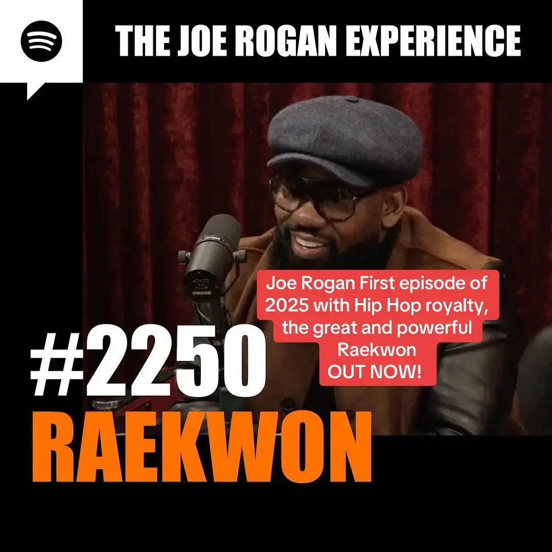 via #joerogan Happy New Year! First episode of 2025 with Hip Hop royalty, the great and powerful #raekwon from the legendary #wutangclan! Available now !