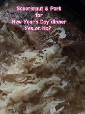 I don’t even like sauerkraut but I still eat it every New Years for good luck 😂 #happynewyear #2025 #goodluck #superstition #foodtiktok #porkandsauerkraut 