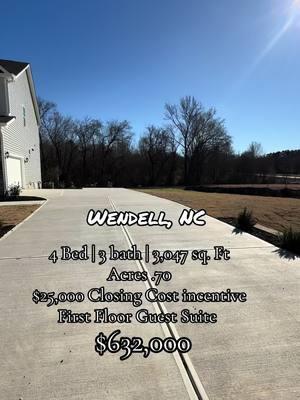 I am all about yard, location, and privacy…. This checks off all of my needs. How about yours??? Link in bio. #fyp #tiktokrealtor #hometour #wendellnc #raleighnc #newconstructionhome #buyersagents 