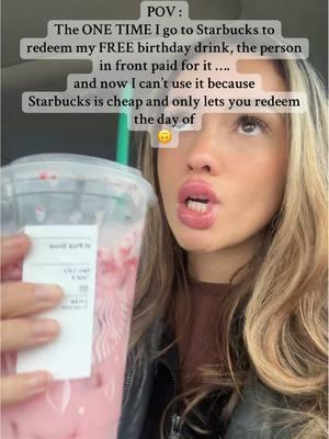 Starbucks , please make it so we can redeem our free birthday drink for AT LEAST a week 🙃 @Starbucks  #starbucksdrinks #birthdaygirl #pinkdrink 