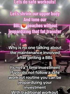 You might be harming your BBL results without knowing! Your Brazilian Butt Lift (BBL) is an investment in your confidence and body contour. While it’s true that the recovery process stabilizes after 1-2 years, traditional workouts can still negatively impact your results if not done correctly. Here’s why: 1. Fat Viability is a Long-Term Consideration Even after the initial healing phase, the fat transferred during your BBL remains sensitive. High-impact or overly aggressive workouts can increase fat metabolism, potentially reducing the volume in your targeted areas. 2. Muscle Dominance Can Alter Your Shape Traditional strength training like squats or lunges may build muscle under the fat layer, changing the proportions achieved with your BBL. Over time, this can lead to a less harmonious look. 3. Excessive Cardio Can Burn Fat Extended cardio sessions may encourage overall fat loss, including in areas where fat was strategically placed during your BBL. Maintaining your curves requires a balanced approach to exercise. 4. Strain on Healing Tissues Even after 1-2 years, certain movements or exercises can strain the tissues surrounding your fat cells, potentially disrupting the contour and leading to unevenness. 5. Overtraining Can Trigger Stress Responses Excessive workouts can elevate cortisol levels, which may lead to unintended fat distribution and compromise the smooth, sculpted appearance of your BBL. Our Solution: A Safe Workout Routine Designed for BBL Maintenance Protect your investment with a custom workout plan tailored to enhance your BBL results. Our program focuses on: 	•	Low-impact, fat-preserving exercises. 	•	Glute-focused routines that build muscle without compromising shape. 	•	Strategies to maintain fat viability while staying active. Don’t let traditional workouts undo your hard-earned results. Let us help you maintain your curves and confidence with a safe, effective routine. #bbl #bbljourney #bblrecovery #fy #fyp #blowup #blowthisupforme #viralvideo #trending #trendingvideo #growyourpeach #squats 