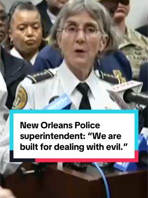 "We are built for dealing with evil." New Orleans Police Superintendent Anne Kirkpatrick describes how law enforcement engaged and killed the attacker who rammed a vehicle into a crowd and killed at least 15 people early Wednesday morning. #news #NewOrleans #attack #crime #Louisiana 