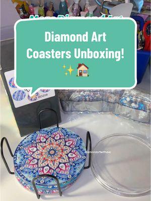 I folded and got more diamond art coasters!! Which design is your favorite? I like the last one the best! #diamondartwithave #viral #unboxing #TikTokShop #deals #coasters #diamondpainting #diamondartkits 