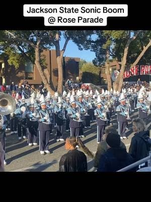 Jackson State Sonic Boom @ The Rose Parade 🐅🌹 #fyp #foryou #foryoupage #fy #roseparade #hbcu #hbcupride #rosebowl #jacksonstateuniversity #sonicboomofthesouth #hbcubands #hbcuband 