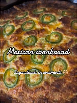 Easy Mexican cornbread using Jiffy 😋 #cooking #mexicancornbread #Recipe #MomsofTikTok #cookingtiktok 