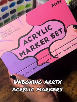 So many colors!! I’m impressed! #arrtx #markers #artist #unboxing #swatching #acrylicmarkers 