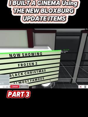 Part 3: IBULT A CINEMA Using THE NEW BLOXBURG UPDATEITEMS #fyp #vrial_video #tik_tok #treanding #inbloxburg 