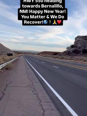 16 miles walked from mile marker 53 to 37 on HWY 550 heading towards Bernalillo, NM! Happy New Year!  You Matter & We Do Recover!🌎🚶🙏❤️ God bless you all, and never forget, everybody, that You Matter and We Do Recover!! 🙏❤️ 68 months drug free! 6,713 miles walked! Day 644 Walking Across America (to all of the four different corners) for Mental Health Awareness and Recovery!  Fundraising for the amazing Non Profit Addict II Athlete!! $3,235.84/$50,000 raised so far! https://donorbox.org/a-walking-testimony-fundraiser #AWalkingTestimony #WalkingAcrossAmerica  #WalkingAmerica  #MentalHealthAwareness #Recovery #YouMatter #WeDoRecover #AddictIIAthlete #NewMexico #Cuba #Bernalillo  #Albuquerque #Travel #Nature #Exercise #Positive #MentalHealth #ILoveYou  #HappyNewYear #2025  