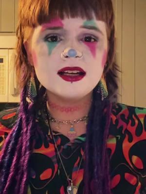 #fakeyouout #top #newyearsday #clown #trans #transjourney #polyam #genderfluid #foryou #fyp #queer #theythem #nonbinary #lgbtq #makeup #dreadlockextensions #clowntok 