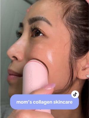 Addressing the controversy with my moms viral skin. PSA even before going viral, she has always used Medicube on the daily @Medicube US  #koreanskincare #glassskin #PDRN #salmonDNA #medicubeboosterpro #antiagingskincare #medicubepartner 