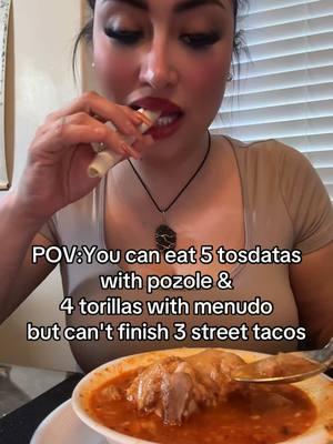 Its all tortillas but why do tacos make me full???? #menudo #pozole #mexicandish #rgv956 #956 #michelleheartvlog 