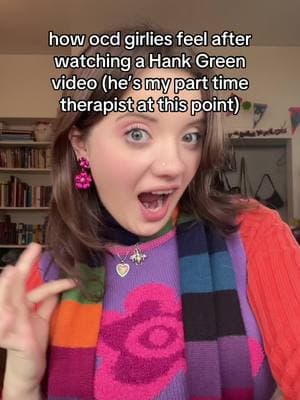 I can feel my anxiety leave my body after watching one of his YouTube videos #fyp #hankgreen #johngreen #ocd #wlw #sapphic 