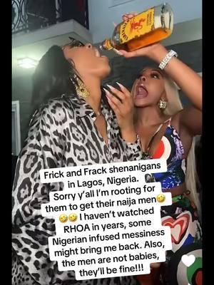 Frick and Frack shenanigans in Lagos, Nigeria. Sorry y’all I’m rooting for them to get their naija men🤣🤣🤣 I haven’t watched RHOA in years, some Nigerian infused messiness might bring me back. Also, the men are not babies, they’ll be fine!!! #porshaguobadia #phaedraparks #porshawilliams 