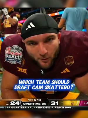 Which NFL Team Should Draft Cam Skattebo? 🤔 #fyp #jmxsports #cfb #cfbplayoff #arizonastate #camskattebo #texaslonghorns #peachbowl #cfbedits #viral #ncaafootball 