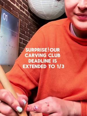 Mel’s Carving Club’s deadline is extended! It now closes on 1/3. Don’t miss out on joining us this year! #melscarvingclub #carving #sign #extended 