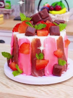 Chocolate Strawberry Fusion Cake #miniature #minicooking #minibakery #foryou #minicake #fyp #cutecake #tinycake #cakedecorating #decoratingideas #asmr #DIY #yummycake #LearnOnTikTok #viral #food #cooking #trending #relax #minifood #satisfying #satisfyingvideo #cake #caketiktok #cakedecor 