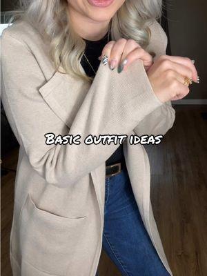 Basic outfit ideas #basicoutfits #anrabess #cardigan #staplepieces #momsover30 