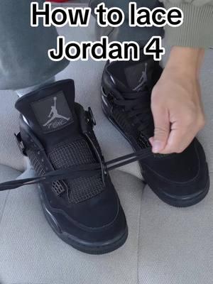 How to lace Jordan 4?#lace #lacesneaker #sneakerhead #sneakers #jordan4 #jordan4blackcat #fyp #foryou #tutorial 