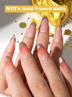 Get your first gold French Nails done for 2025! So Excited for New Year!!! #modelones #modelonesgelminisalon #nye #newyearseve #nailarttutorial #nailartvideos #nailsartist #nailsinspiration #goldnails #diynails #nailsathome #newyear2025 #golden