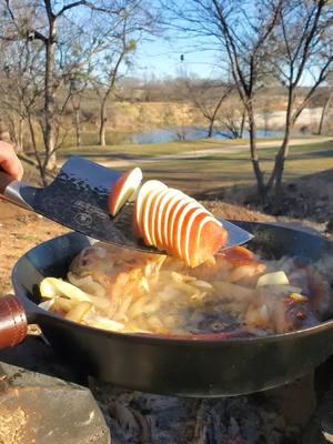 New years food #bratwurst and #sauerkraut What do you eat on New Year's Day?  #newyearsfood #newyearstradition #asmrcooking #food #castironcooking #outdoorcooking #onceuponatable 