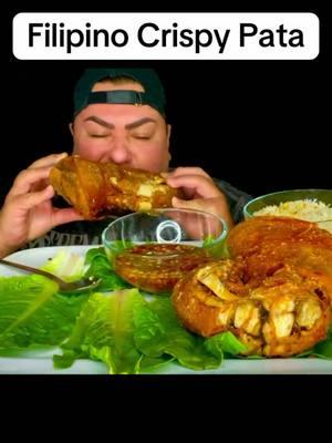 Eating Filipino Crispy Pata with Suka Pinakurat sauce. #filipino #mukbang #crispypata #suka #sukapinakurat #fyp 