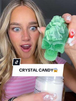 They are NOT kidding with this sour powder😝😂 #crystalcandy #candyreview #candytok #crystalcandyasmr #crystalcandyreview #silkygem @Silky Gem Crystal Candy 