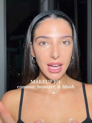 Makeup 101: contour, bronzer, & blush! 🤍 #makeup101 #howtodoyourmakeup #makeuptutorial #howtocontour #contourvsbronzer #grwm 