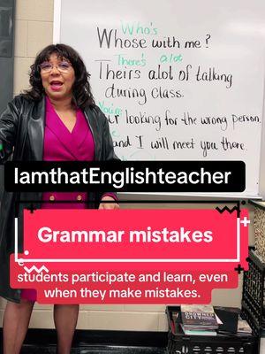 In this lively grammar lesson, we dive into some #commongrammarmistakes like there, their, they’re, your vs. you’re, and the ever-confusing a lot (remember, it’s two words!). But this video isn’t just about grammar; it’s about the magic of a supportive classroom environment. From day one, I prioritize building mutual respect with my students, which fosters confidence, engagement, and a love of learning. In my classroom, there’s no ridicule—just growth. Watch how creating a healthy environment can transform the way students participate and learn, even when they make mistakes. #grammar #a lot #teachingisfun  #GrammarLesson #theirtheyrethere #CommonMistakes #ClassroomEnvironment #TeacherLife #msjamesteach #MiddleSchoolTeacher #TeachersOfTikTok #GrammarMatters #BuildingRespect #EngagedStudents #FunLearning #MutualRespect #EnglishTeacher #TeacherTips #ClassroomCommunity #GrammarHelp