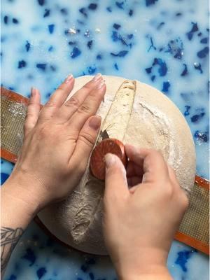 Shaping and baking a loaf of sourdough bread. I used a blend of bread flour + golden wheat flour and it was incredible #sourdough #sourdoughtok #sourdoughtiktok #sourdoughbread #sourdoughstarter #sourdoughasmr #sourdoughcrunch #sourdoughclub 