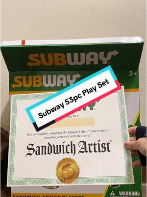 Who knows a sandwich artist in the making? #subway #subwaysandwiches #sandwich #subs #sandwichartist #kidstoys #playset #play #toys #toysforkids #playset #socute #MomsofTikTok #dadsoftiktok #TikTokShop #tiktokshopfinds 