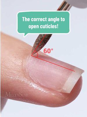 The correct angle to open cuticles! Do you want to quickly enhance your nail prep time? 👉One box PM170F to complete your nail prep-Come try it out your new year gift!💝🥹🎊 #newyearnewaura #melodysusie #melodysusienails #nailtools #nailart #nailchallenge #nailtutorial #nailtechlife #nailtechcheck #nailtechproblems #nailtechnician #nails #nailbeginner #nailpro #naillover #nailhack #nailtips #nailtip #naildrill #drillbit 