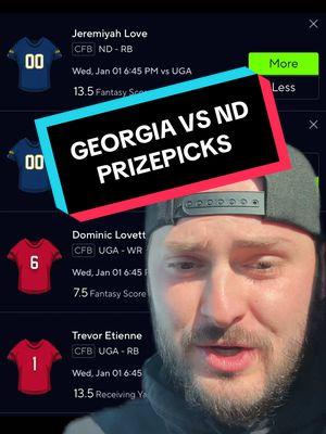 PRIZEPICKS CFB PLAYOFFS GEORGIA VS NOTRE DAME🏈🏆 #prizepickstoday #prizepicks #prizepickslocks #cfb #cfbplayoff #georgiafootball #notredame #greenscreen 