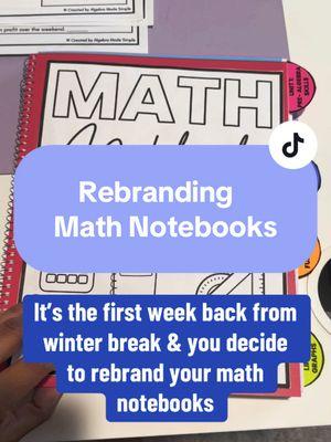 Spend some time setting up math notebooks or binders these first of couple of days to finish the semester strong ❤️ Comment “notebook” for the link #mathteachers #teachertok #mathnotebook #mathbinder #mathclassrooms 