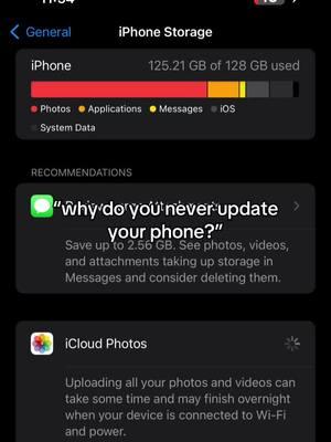 and then everytime it gets to 126 or 127 gb it starts tweaking… anyway its my birthday happy birthday to me #nostorage #fullstorage