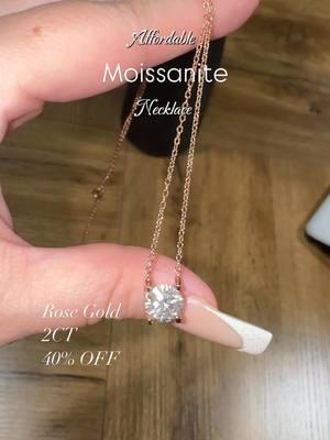 I’m obsessed with this 2 CT Rose Gold 40% OFF #affordablenecklace #necklace #moisanite #creatorsearchinsights #spotlightfindsholidaybundles #tiktokshopholidayhaul #tiktokmademebuyit  #fyp #newyearsresolution 