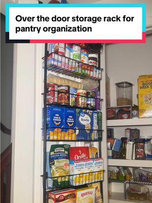 If your pantry is running low on space, this over the door storage rack organizer will give you a whole extra wall of storage! #storagesolutions #overthedoororganizer #organization #kitchenorganization #homeimprovement 