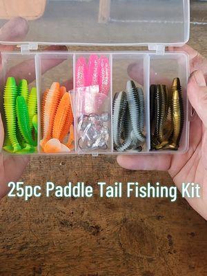 This is a great addition to your tackle box. This Paddle Tail Kit will catch even the pickiest fish. #burningriverbushcraft #fishing #fishtok #paddletail 