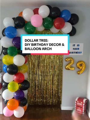 #dollartree #dollartreebirthday #birthdaydecor #diybirthday #diybirthdaydecor #diyballoongarland #balloonarch #balloonarchtutorial  