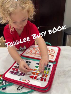 Our first busy book that has a detached blank canvas for the puzzle pieces- her favorite part! #toddleractivities #toddlersoftiktok #momlife #toddlergames #parenting #homeschool #preschool #sahm #kids #busybook #montessori 