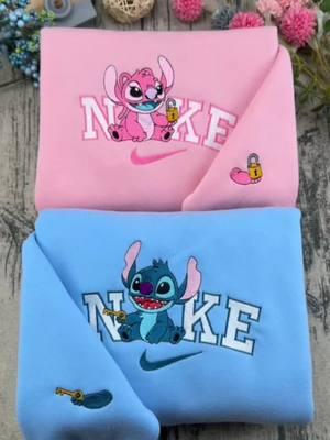 Matching Stitch and Angel sweatshirts this Valentine’s? 💙💖 #stitch #angel #stitchandangel #stitchlover #stitchcollector #stitchstuff #stitchdisneylover #disneyland #disneyworld #lazydaisystitch #embroidery #embroideredsweatshirt #matchingsweatshirts #giftforboyfriend #giftforgirlfriend #ValentinesDay #valentinegift #valentinesdaygift#matchingoutfits #outfitcouple #hoodie #embroiderysmallbusiness #couple #couplegoals