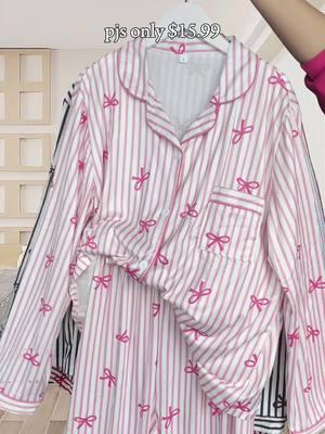 Two-Piece Two Women's All Over bow print button front shirt & pants pyjama #pajamas #pjs #pyjama #pj #TikTokShop #tiktokshoping #spotlightfinds #springsale #goodlooking 