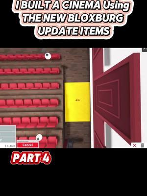 Part 4: IBULT A CINEMA Using THE NEW BLOXBURG UPDATEITEMS #fyp #vrial_video #tik_tok #treanding #inbloxburg 