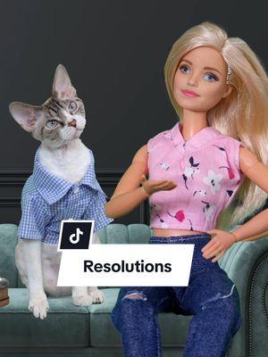 New Year, same Action Barbie energy! Gibson asks about resolutions, and she's all about 'conserving energy'... but guess who's doing the heavy lifting? #NewYearsGoals #DevonRexCats #ActionBarbie #CatComedy #CatLife #greenscreencats 