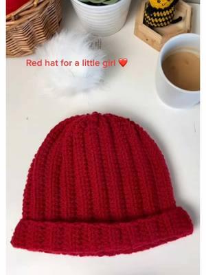 White or brown pom pom? 😊 #crochet #crochetbeanie #crochetredbeanie #redhat #handmade #meroindreni #handmadegift #crochettiktok #creatorsearchinsights 